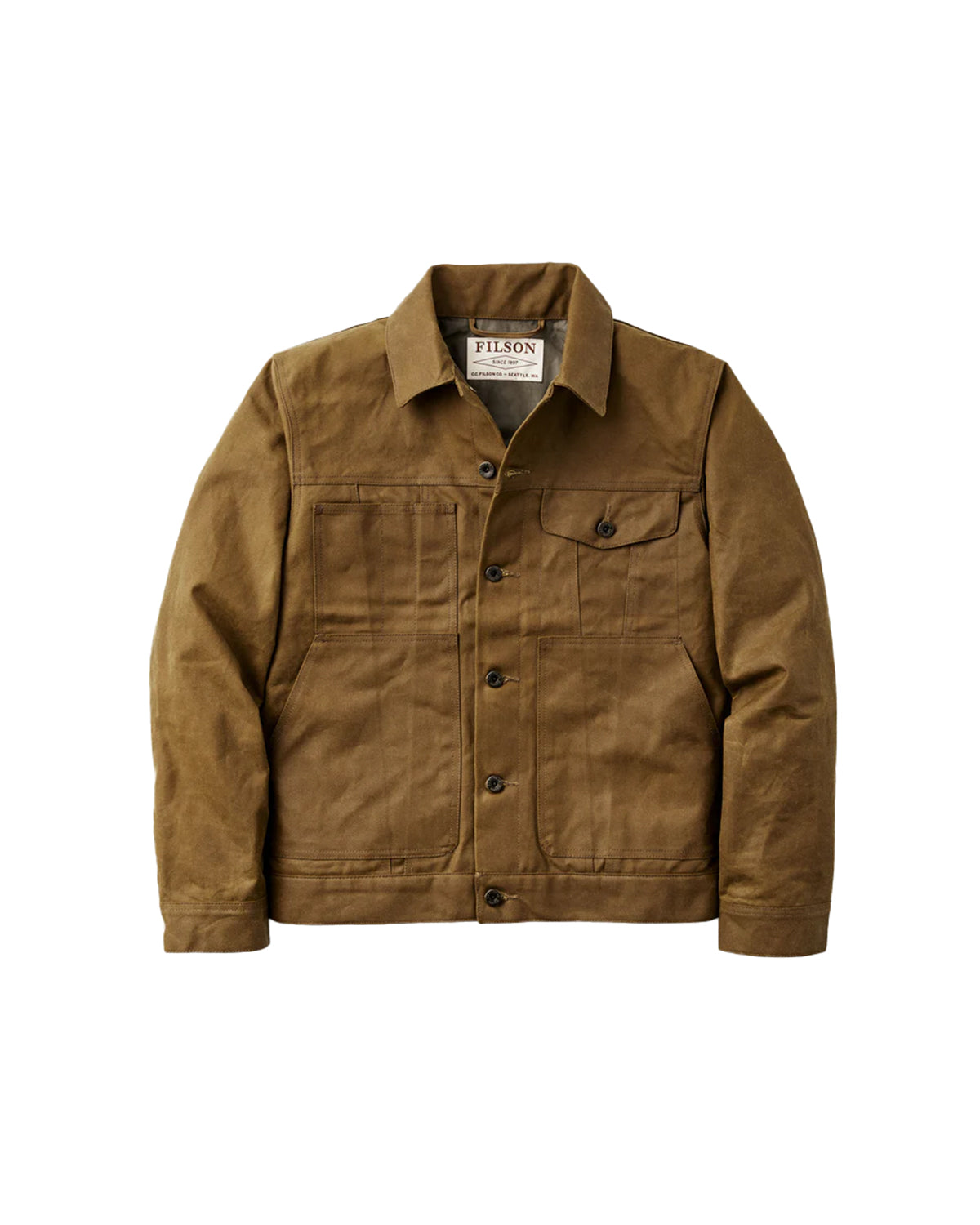 Filson Short Lined Cruiser Jacket Dark Tan Behind The Pines