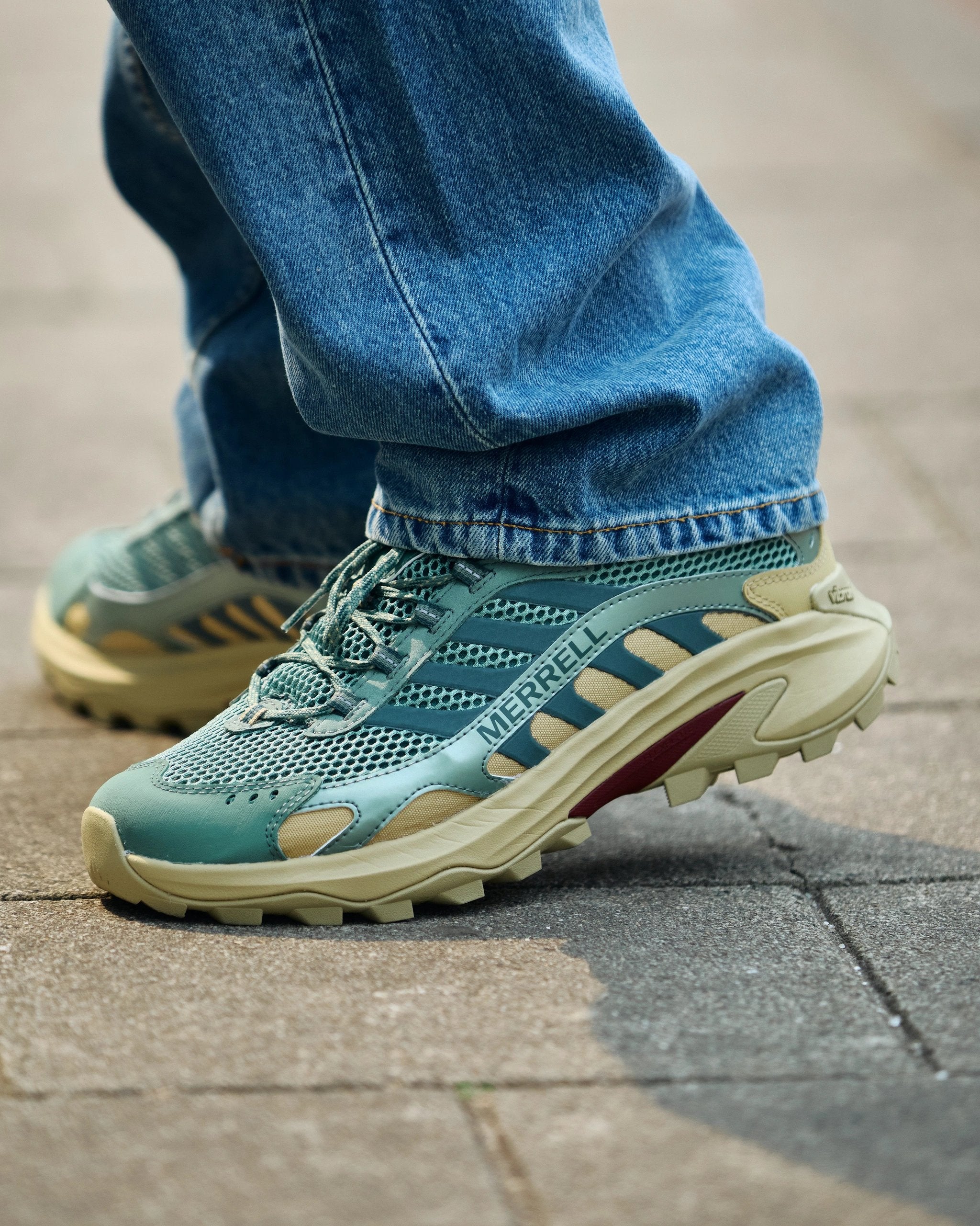Merrell Blue and Yellow Water Shoes with Ventilation Cut in half: Merrell Moab Flight Review (2025) | RunRepeat main image 2