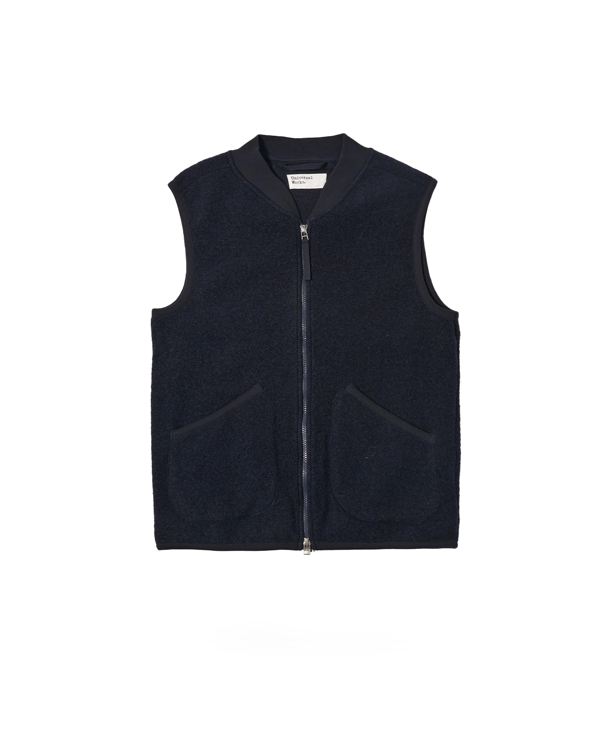 Universal Works Zip Waistcoat Wool Fleece Navy – Behind The Pines