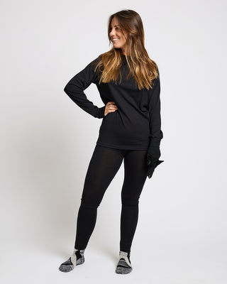 Behind The Pines Women's Performance Base Layer Merino Pants 190 Black