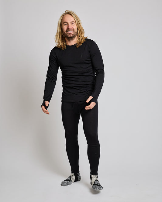Behind The Pines Performance Base Layer Merino L/S Shirt 190 Black