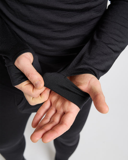 Behind The Pines Performance Base Layer Merino L/S Shirt 190 Black