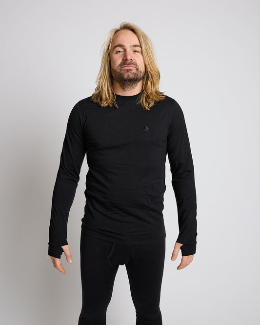 Behind The Pines Performance Base Layer Merino L/S Shirt 190 Black