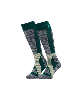 Behind The Pines Performance Snow Sock Merino Green Steel