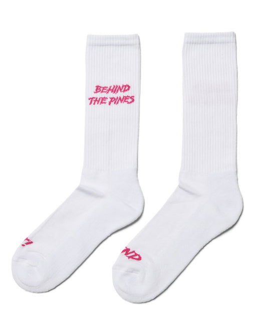 Behind The Pines Sport Socks 80's White / Pink