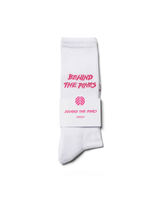 Behind The Pines Sport Socks 80's White / Pink