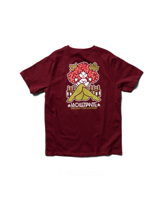 Behind The Pines x La Dilettante Backprint Tee Burgundy
