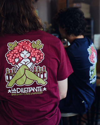 Behind The Pines x La Dilettante Backprint Tee Burgundy