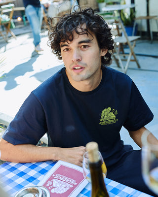 Behind The Pines x La Dilettante Backprint Tee Navy