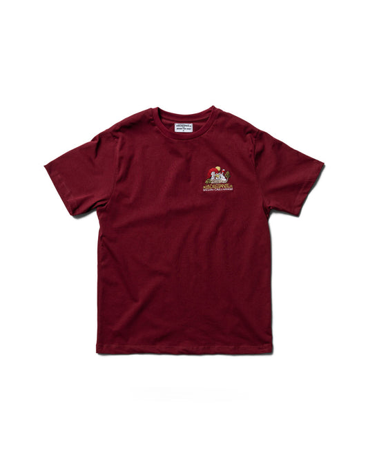 Behind The Pines x La Dilettante Embroided Tee Burgundy