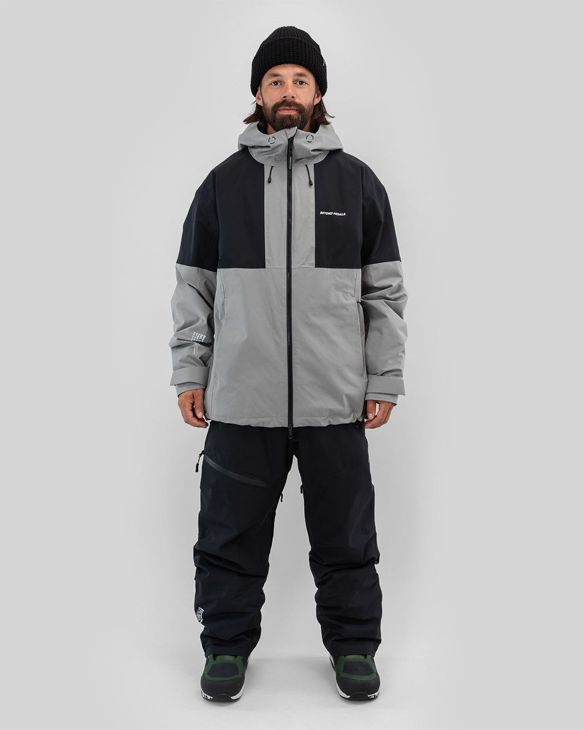 Beyond Medals Fullzip Jacket 2L Grey Snowboard Jacket – Behind The Pines