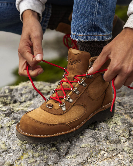 Danner Womens Cascade Crest Grizzly Brown / Rhodo Red