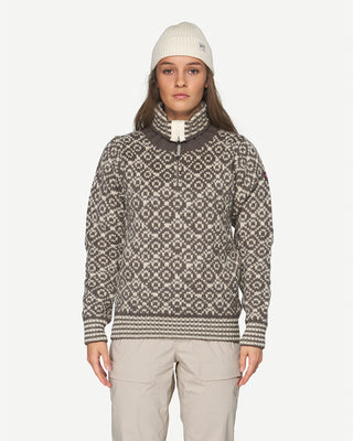 Devold Svalbard Wool Zip Neck Falcon / Offwhite
