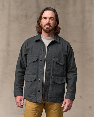 Filson Field Cruiser Washed Faded Black on person