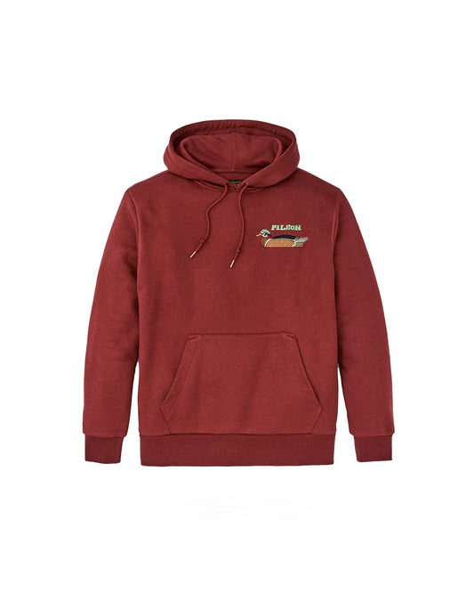 Filson Prospector Embroidered Hoodie Fired Brick/ Ducks