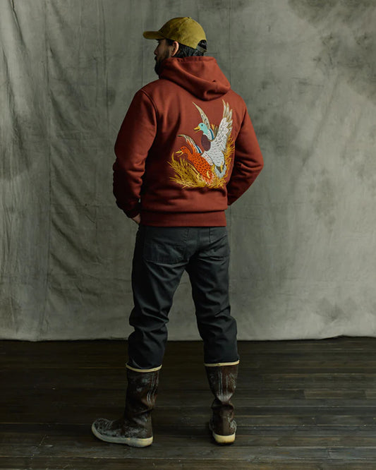 Filson Prospector Embroidered Hoodie Fired Brick/ Ducks
