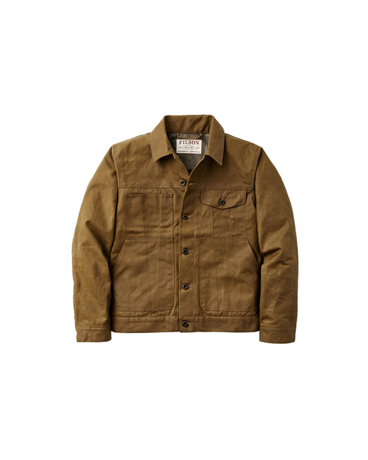 Filson Tin Cloth Short Lined Cruiser Jacket Dark Tan