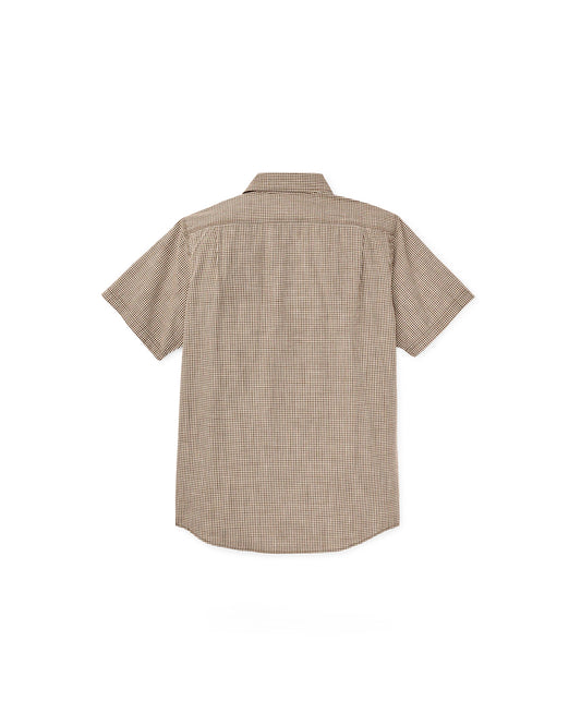 Filson Short Sleeve Chambray Shirt Coffee / Natural back