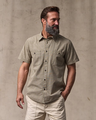 Filson Short Sleeve Chambray Shirt Coffee / Natural model 1