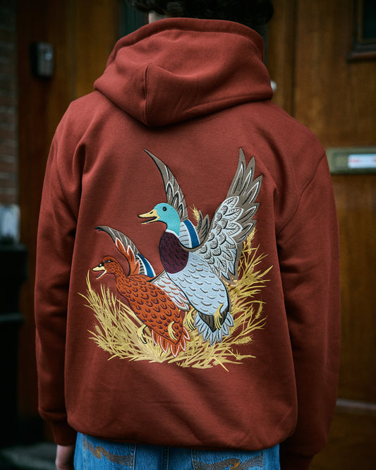 Filson Prospector Embroidered Hoodie Fired Brick/ Ducks