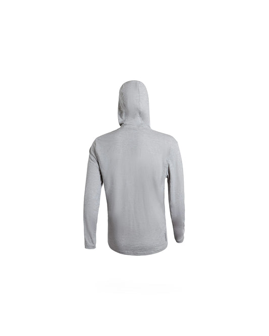 Florence Marine X Airtex Long Sleeve Hooded Shirt Light Heather Grey