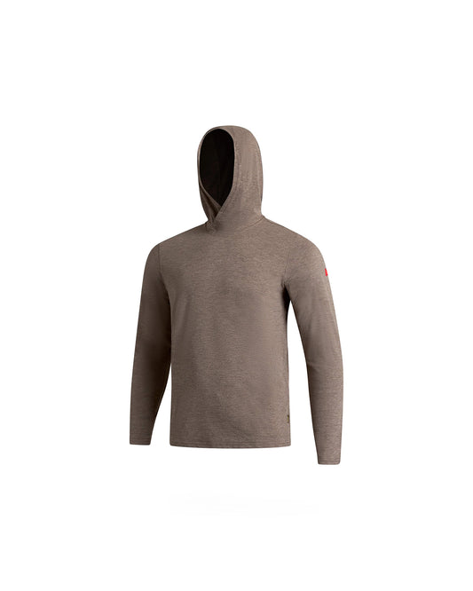 Florence Marine X Airtex Long Sleeve Hooded Shirt Heather Prumice