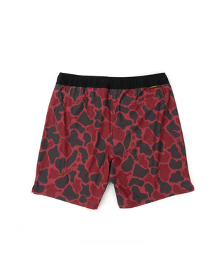 backs view red camo boardshort florence marine x