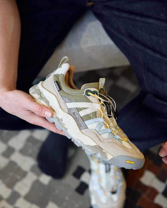 Flower Mountain Iwano 2 L.E. Waterproof Suede Nylon 10th Capsule Taupe / Grey / Sage detail 