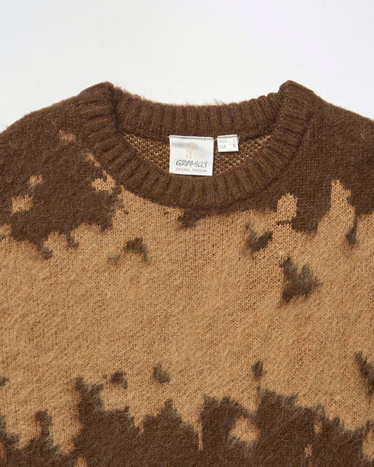 Gramicci Mohair Splatter Sweater Taupe Splatter