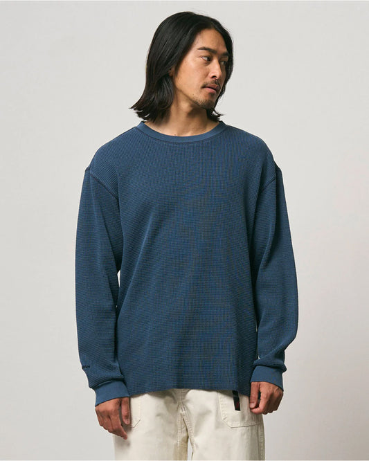 Gramicci Waffle Crew Dark Navy Pigment