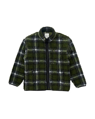 Gramicci Shadow Plaid Sherpa Jacket Olive