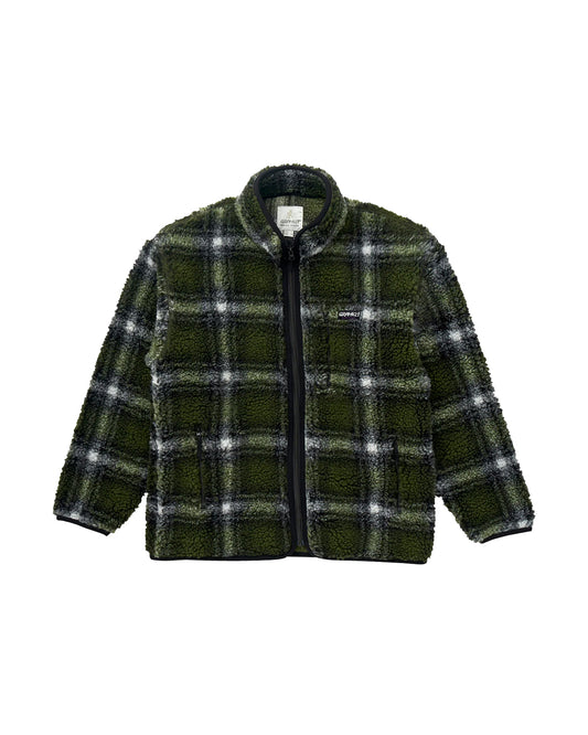 Gramicci Shadow Plaid Sherpa Jacket Olive