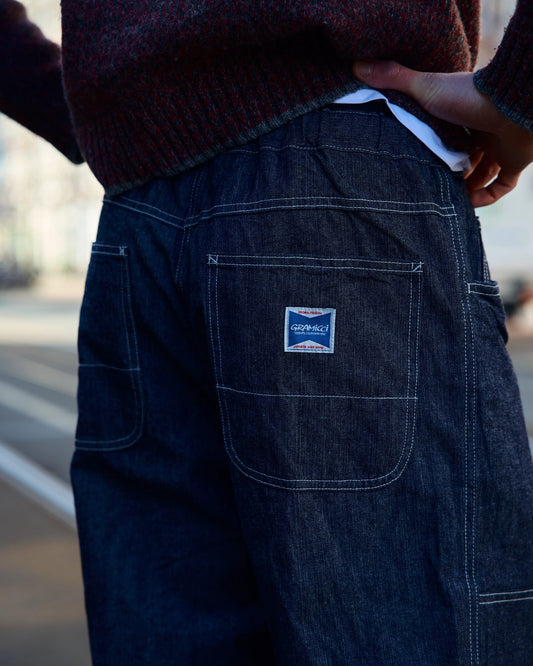Gramicci Japanese Chambray Double Knee Pants Navy