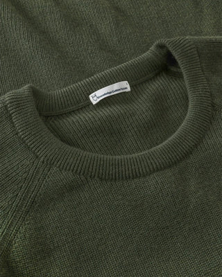 Knowledge Cotton Apparel Merino Crew Neck Sweater Burned Olive