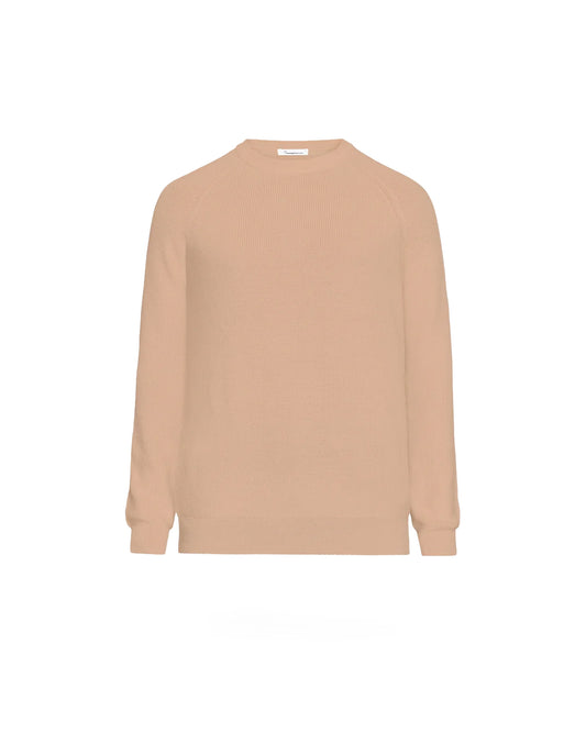 Knowledge Cotton Apparel Merino Crew Neck Sweater Kelp Melange
