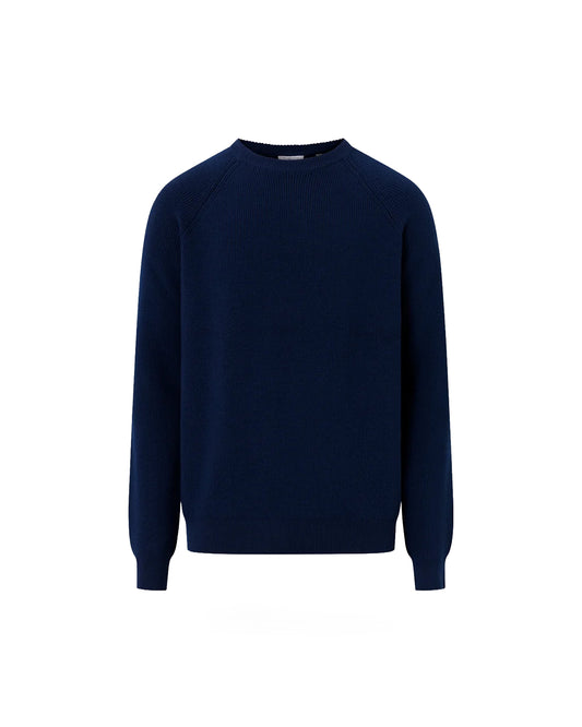Knowledge Cotton Apparel Merino Crew Neck Sweater Total Eclipse