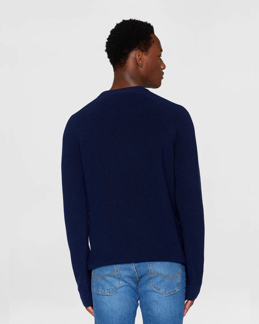 Knowledge Cotton Apparel Merino Crew Neck Sweater Total Eclipse