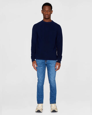 Knowledge Cotton Apparel Merino Crew Neck Sweater Total Eclipse