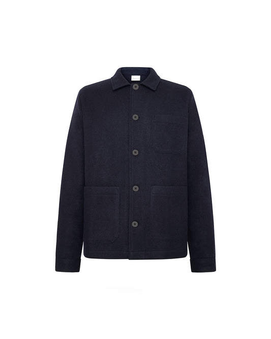 Knowledge Cotton Apparel Merino Overshirt Night Sky