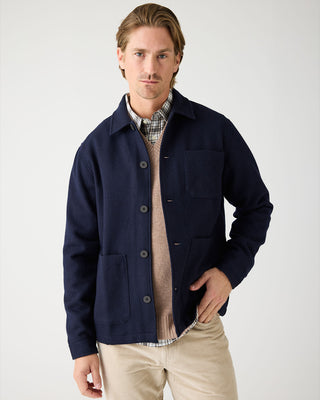 Knowledge Cotton Apparel Merino Overshirt Night Sky