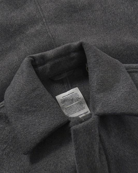 Knowledge Cotton Apparel Wool Jacket Dark Grey Melange