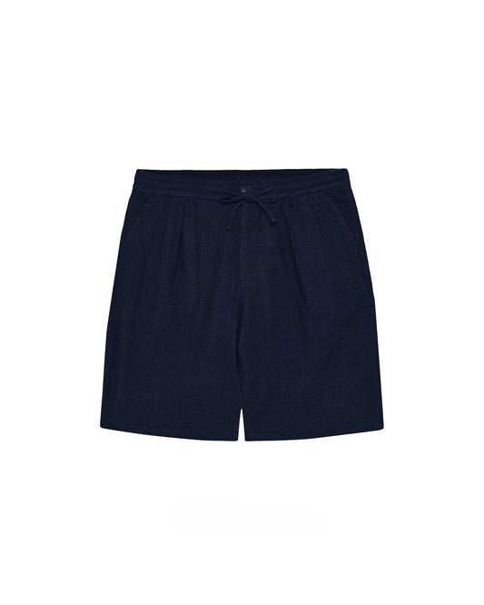KnowledgeCotton Apparel Fig Loose Dobby Shorts Indigo