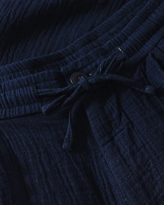 KnowledgeCotton Apparel Fig Loose Dobby Shorts Indigo