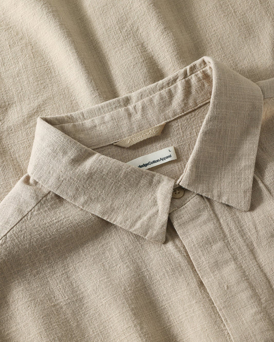 KnowledgeCotton Apparel Linen Blend Shirt Feather Grey