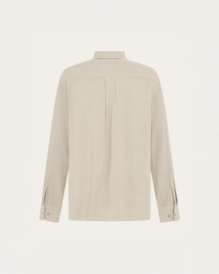 KnowledgeCotton Apparel Linen Blend Shirt Feather Grey