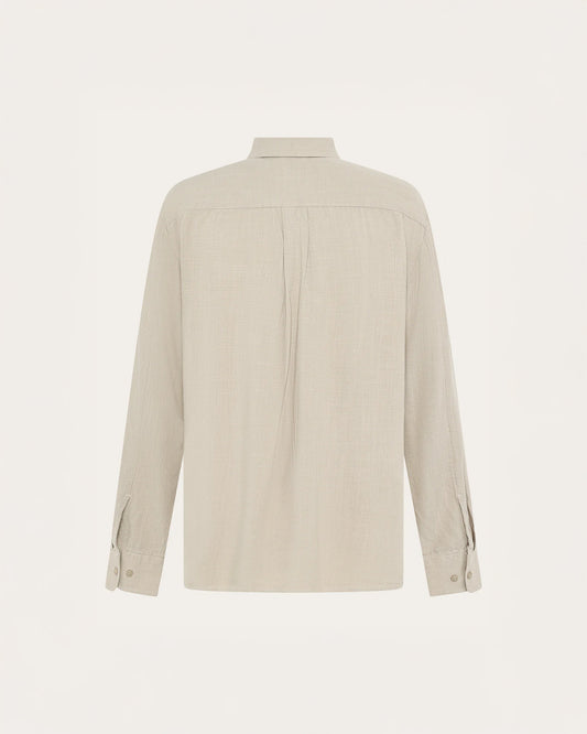 KnowledgeCotton Apparel Linen Blend Shirt Feather Grey