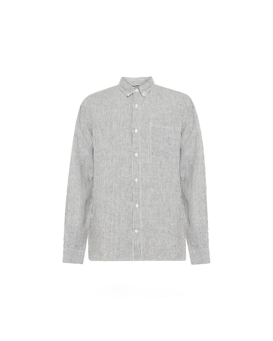 KnowledgeCotton Apparel Linen Stripe Shirt Burned Olive