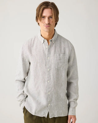 KnowledgeCotton Apparel Linen Stripe Shirt Burned Olive