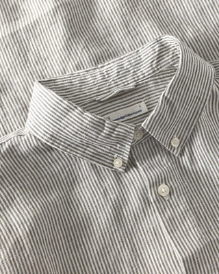 KnowledgeCotton Apparel Linen Stripe Shirt Burned Olive