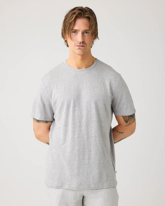 KnowledgeCotton Apparel Linen T-Shirt Ultimate Grey